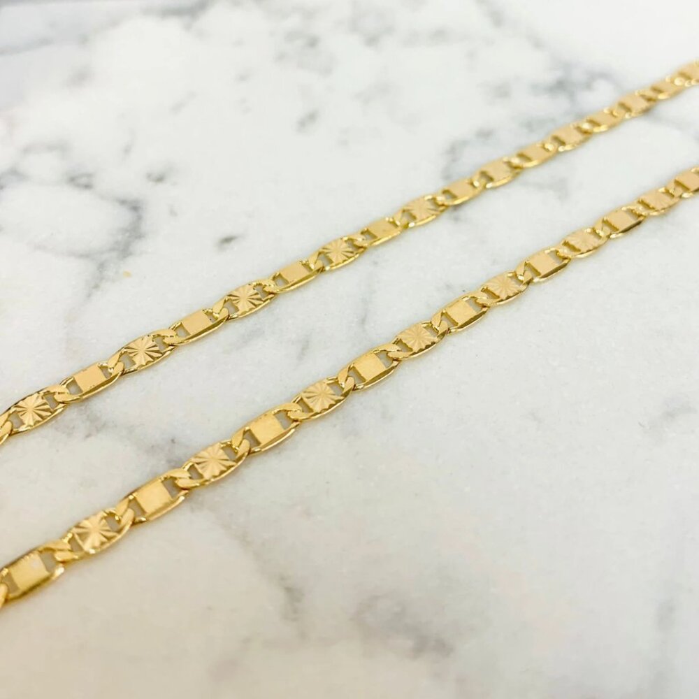 Valentino Link Chain Necklace For Kids Childrens 16" 14K GF / Kids Chain/ Kids - Picture 4 of 5